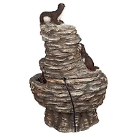 Design Toscano Tres Amigos Playful Otter Cascading Garden Fountain