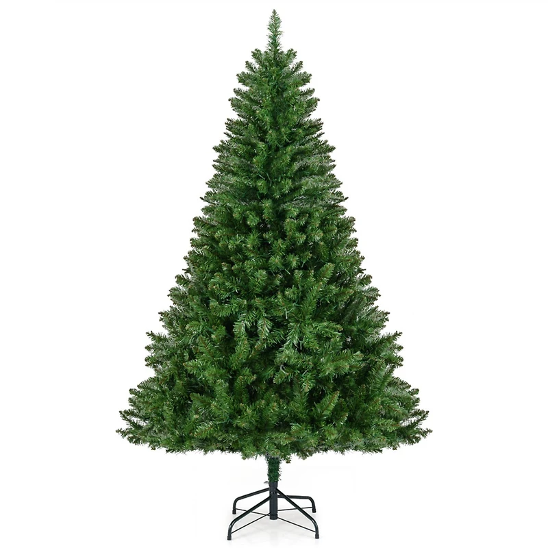 Costway 6ft. Pre-Lit Hinged Artificial Christmas Tree, Warm White LED Lights