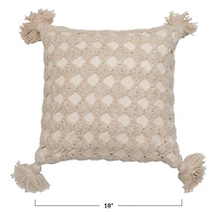 Hello Honey® Crocheted Square Throw Pillow with Tassels