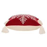 Glitzhome® Knitted Snowflake Red Pillow Covers, 2ct.