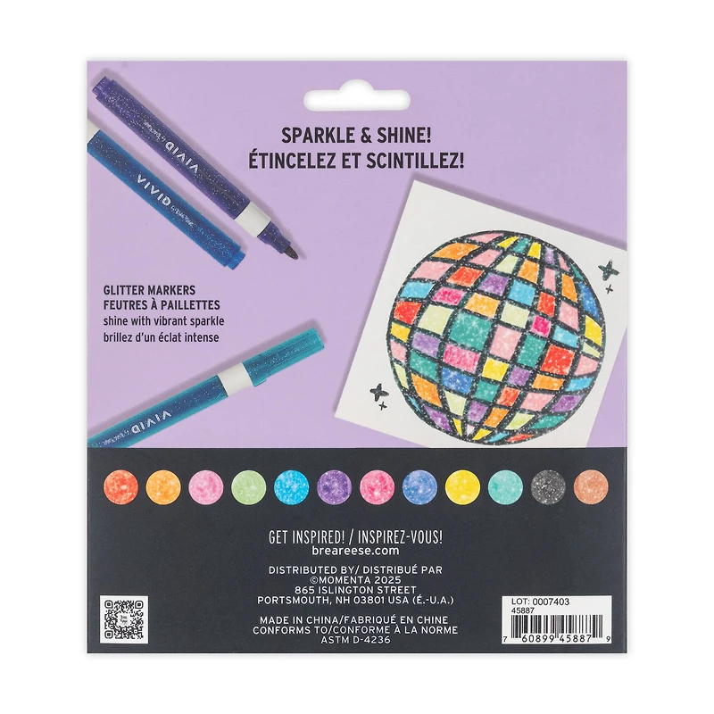 VIVID by Brea Reese® Glitter Markers Set
