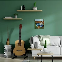 Stupell Industries French Bulldog Drinking Summer Pool Pet Humor Canvas Wall Art