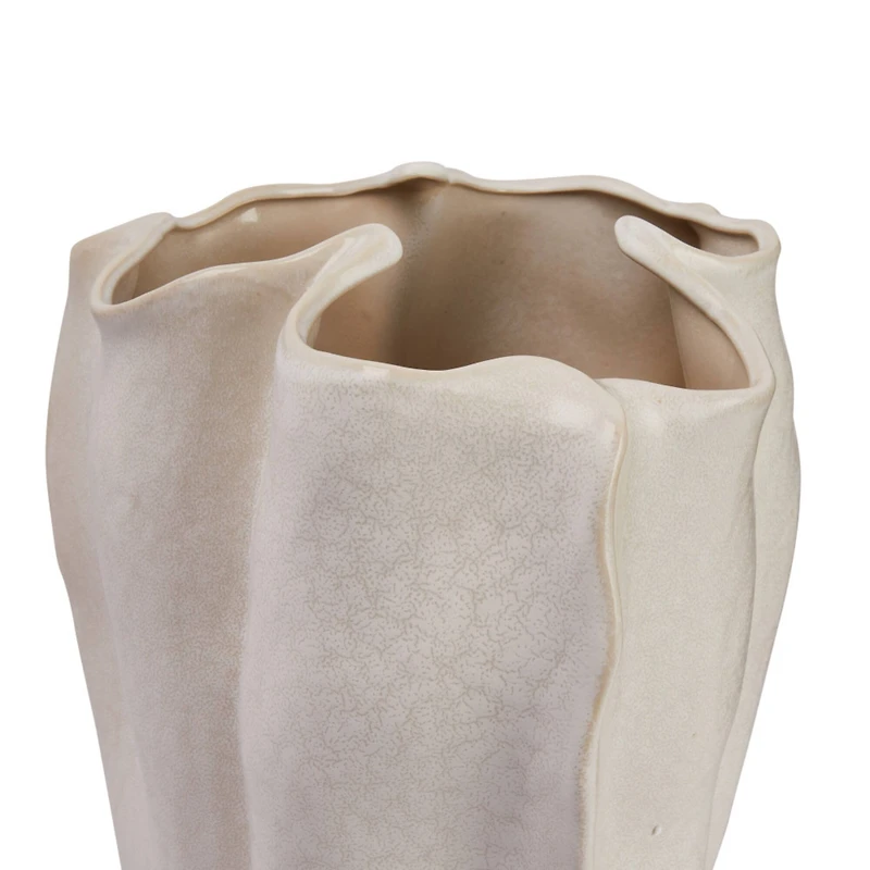 Hello Honey® 15" Natural Modern Organically Shaped Stoneware Vase