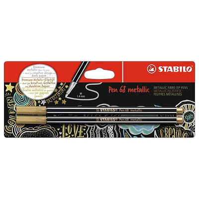 Stabilo® Pen 68 Metallic Gold Pens, 2ct.