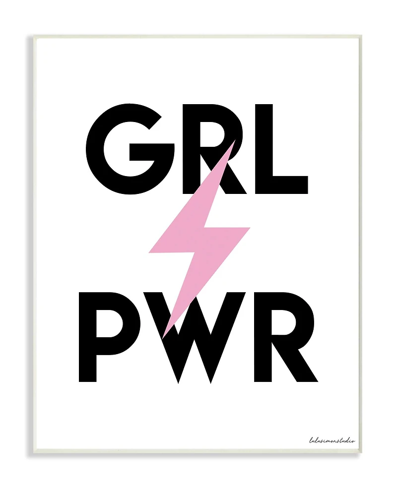 Stupell Industries lulusimonSTUDIO Girl Power Wooden Wall Plaque