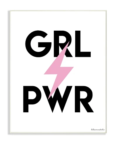 Stupell Industries lulusimonSTUDIO Girl Power Wooden Wall Plaque