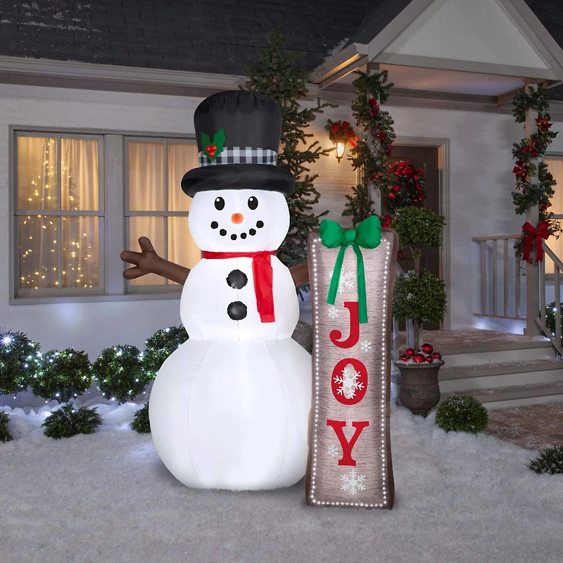 7ft. Airblown® Inflatable Christmas Snowman with Sign