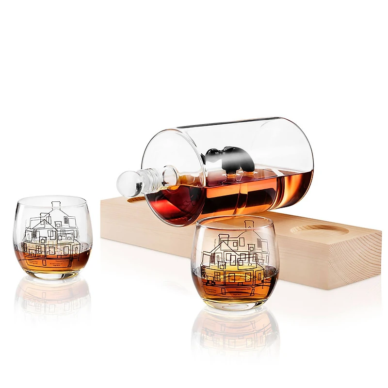 JoyJolt® Hammer Crystal Whiskey Decanter & Glasses Set