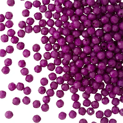 12 Pack: Purple Faceted Acrylic Round Craft Beads by Bead Landing™, 8mm