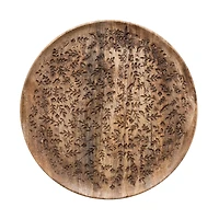 Hello Honey® 15.5" Round Mango Wood Tray with Laser Etched Botanicals