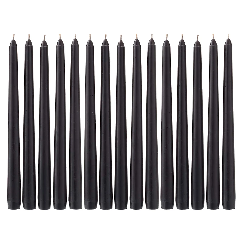 12 Packs: 15 ct. (180 total) Basic Elements™ 10" Black Taper Candles by Ashland®