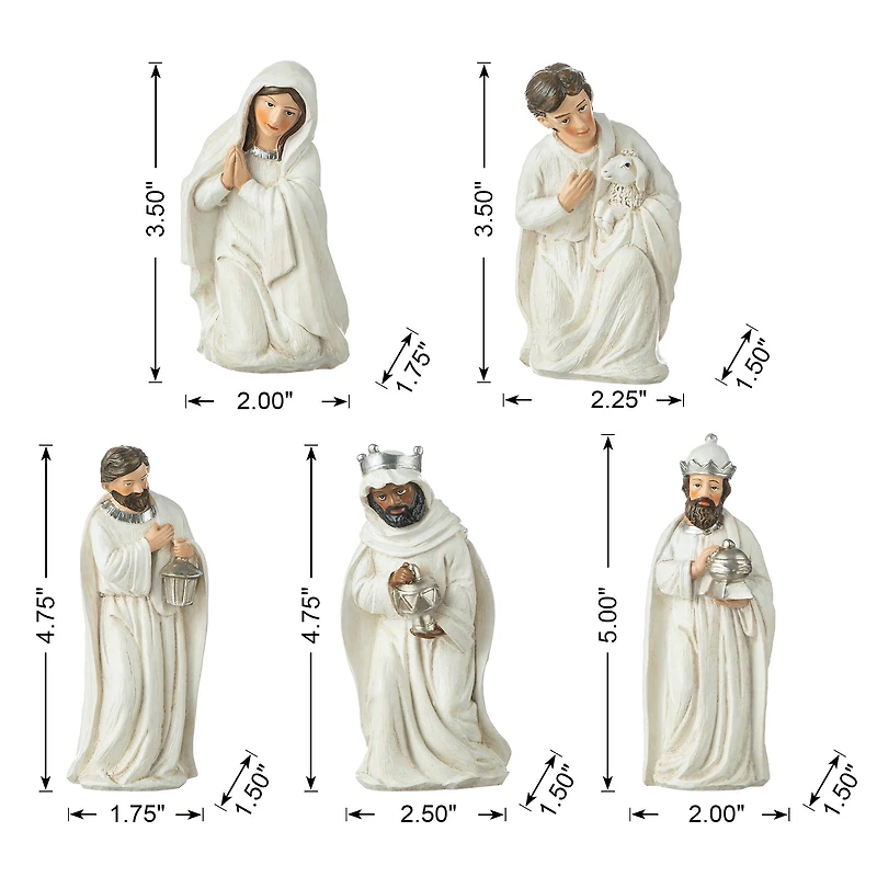 Glitzhome® 11 Piece Ivory Nativity Figurine Set