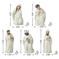 Glitzhome® 11 Piece Ivory Nativity Figurine Set