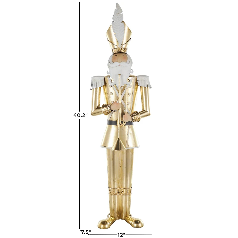 40" Gold Nutcracker Standing Metal Sculpturee