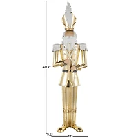 40" Gold Nutcracker Standing Metal Sculpturee