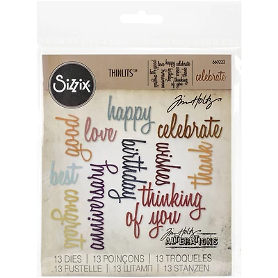 Sizzix® Thinlits™ Celebration Script Words Die Set by Tim Holtz®