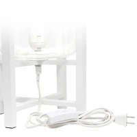 Simple Designs™ 13.5" White Wood Mounted Table Lamp with Clear Glass Cylinder Shade