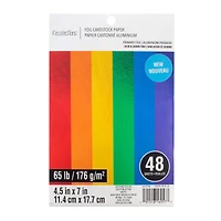 6 Packs: 48 ct. (288 total) Primary Foil Cardstock Paper Value Pack by Recollections™, 4.5" x 7"