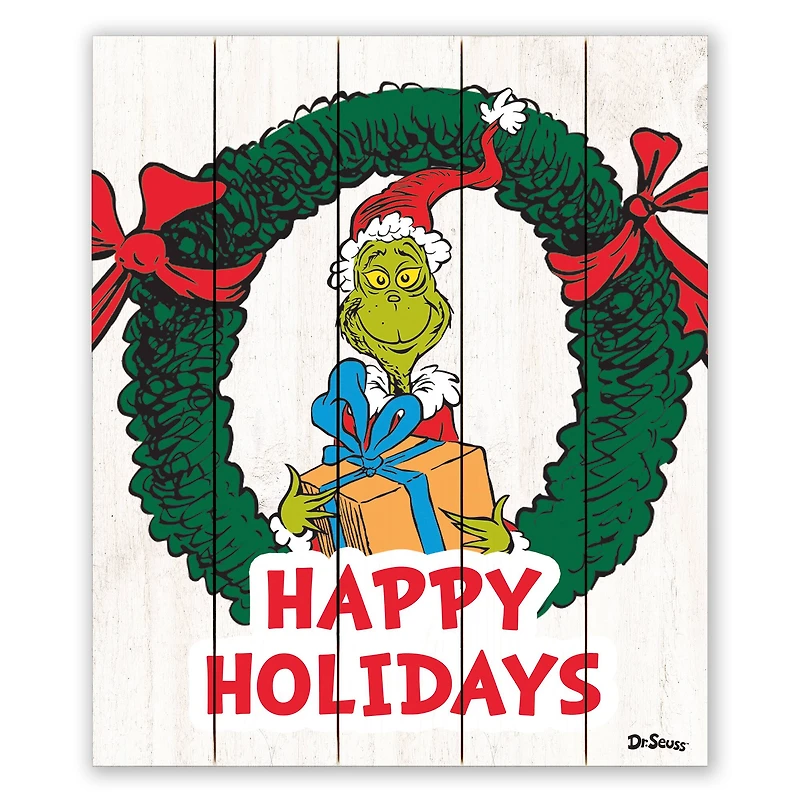 20" The Grinch Happy Holidays Pallet Wood Wall Art