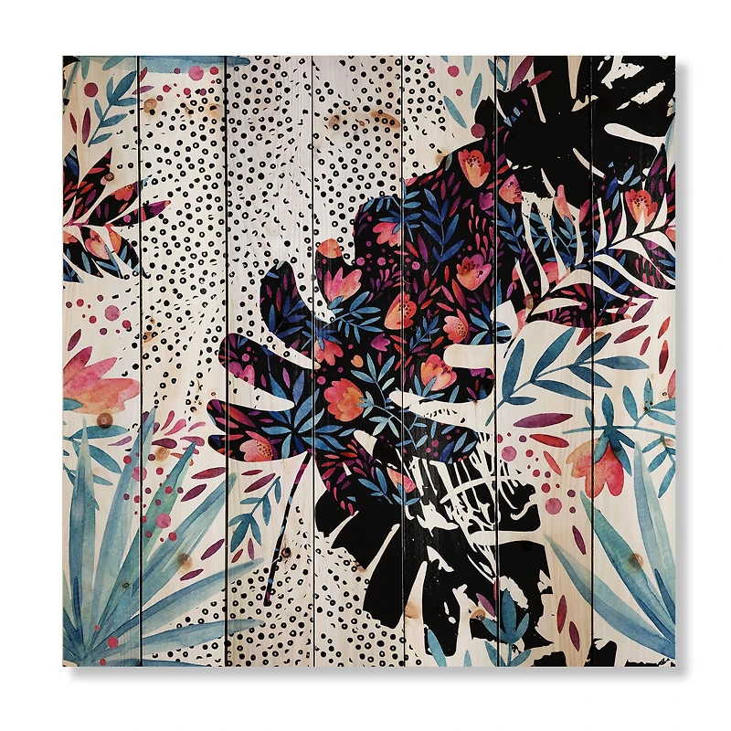 Designart - Tropical Floral Patchwork I