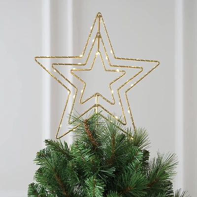 12" Gold Metal Star Lighted Tree Topper by Ashland®
