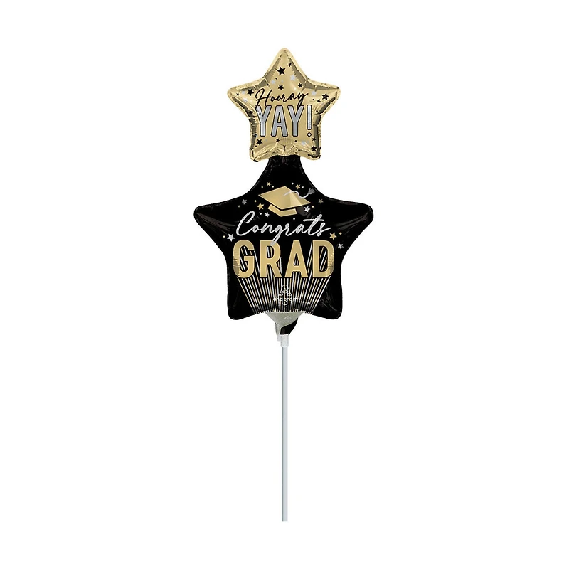14" Stripes Grad Stars Foil Stick Balloon