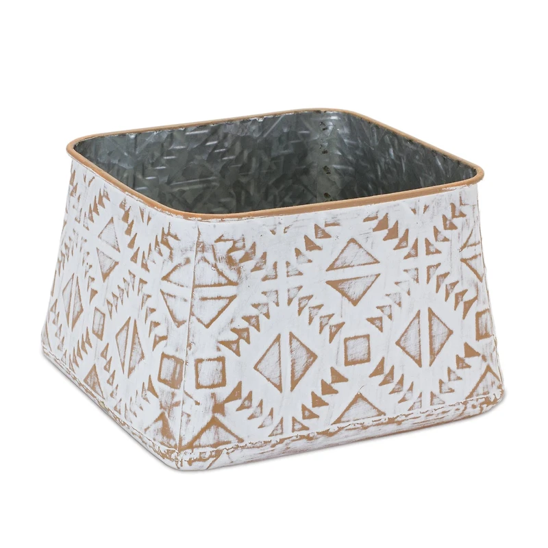 Metal Aztec Box Planter Set