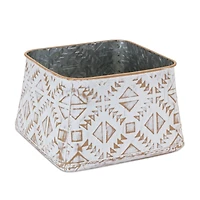 Metal Aztec Box Planter Set