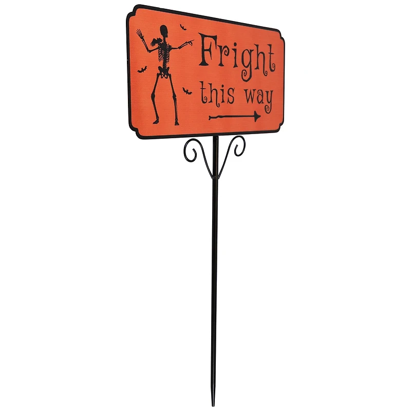 27.5" Fright This Way Outdoor Halloween Lawn Stake
