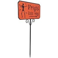 27.5" Fright This Way Outdoor Halloween Lawn Stake