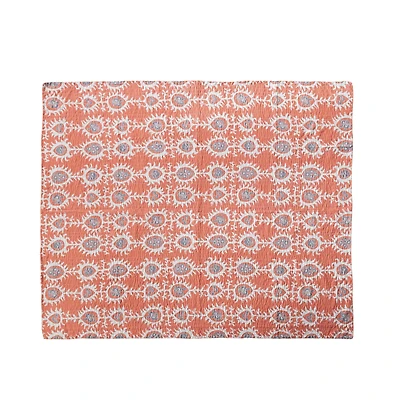 Hello Honey® 60" Orange Patterned Cotton Voile Throw