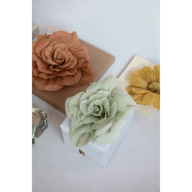 Hello Honey® Green Handmade Paper Camellia Flower Wall Décor