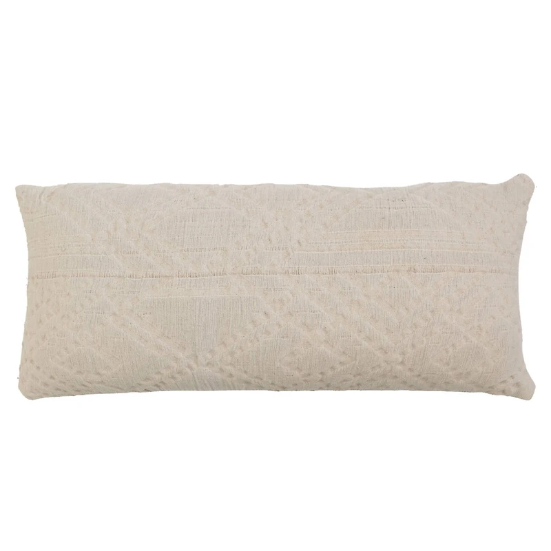 Hello Honey® Natural Woven Cotton Jacquard Lumbar Pillow