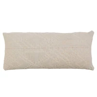 Hello Honey® Natural Woven Cotton Jacquard Lumbar Pillow