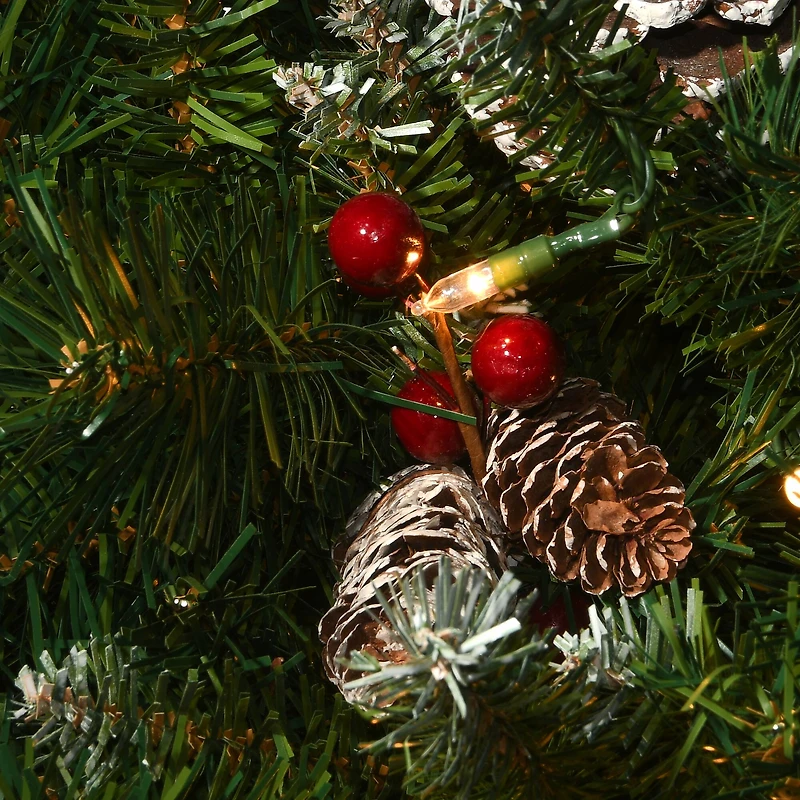 33" Pre-Lit Frosted Berry Urn Filler