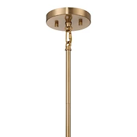 Hello Honey® Josephine Brushed Gold Mid-Century Modern Metal & Clear Ribbed Glass Ceiling Light