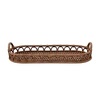 Hello Honey® Hand-Woven Rattan Tray with Handles