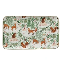 Hello Honey® 11.25" Woodland Flora & Fauna Stoneware Platter