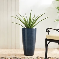 Glitzhome® 22.5" Turquoise Faux Ceramic Textured Planters, 2ct.