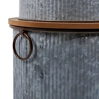 Set of 3 Brown Metal Farmhouse Storage Bench, 23", 48"