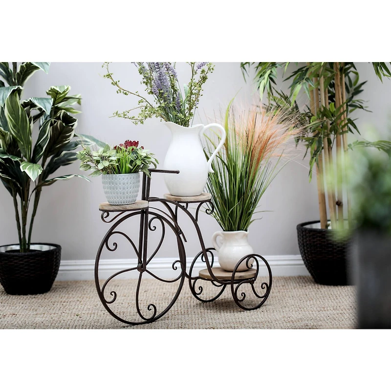 Brown Metal Farmhouse Bicycle Plantstand, 31" x 23"