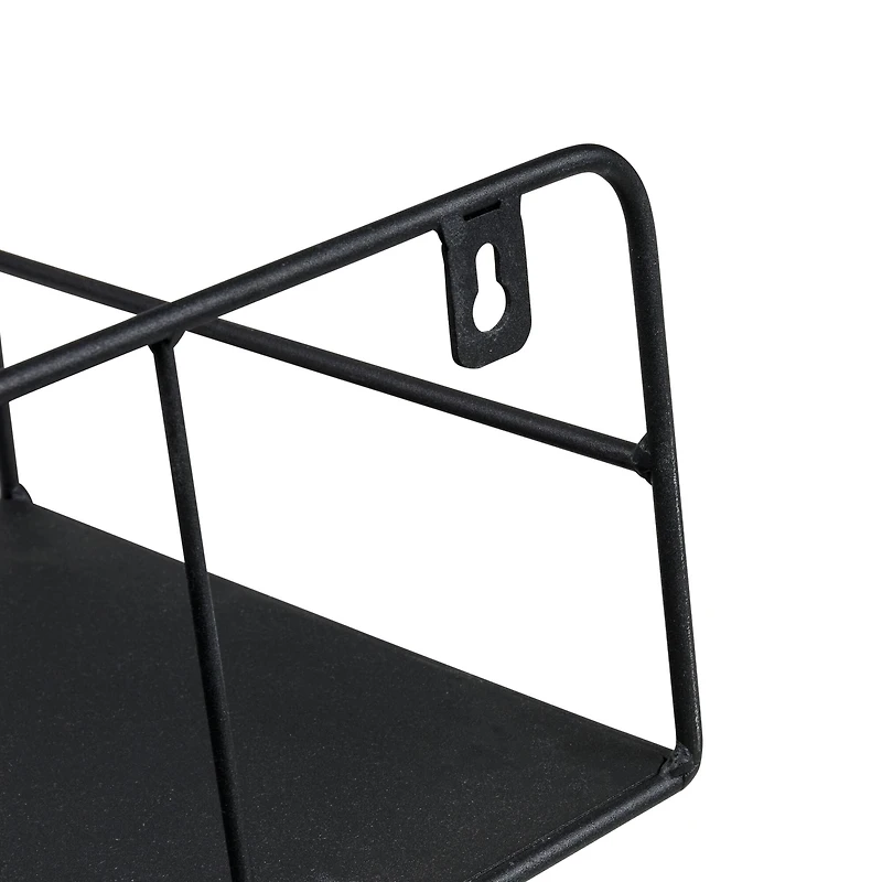 Honey Can Do Black Curved Metal Floating Shelf