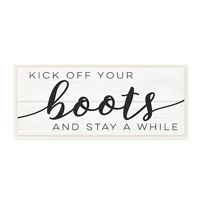 Stupell Industries Rustic Kick Off Your Boots Wooden Wall Plaque