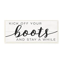 Stupell Industries Rustic Kick Off Your Boots Wooden Wall Plaque