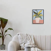 Stupell Industries Indoor Potted Plant Soft Green Blue Red in Frame Wall Art