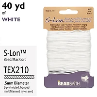 The Beadsmith® S-Lon® 0.5mm White Bead Cord