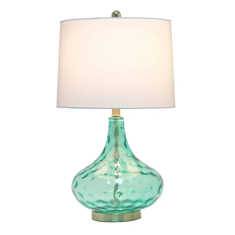 Lalia Home Classix 24" Seafoam Green Dimpled Glass Table Lamp