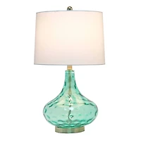 Lalia Home Classix 24" Seafoam Green Dimpled Glass Table Lamp