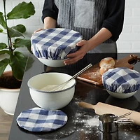 DII® Assorted French Blue Buffalo Check Woven Dish Cover Set