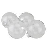 4ct. 4" Clear Glass Ball Ornaments
